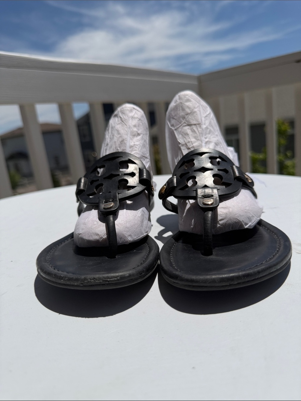 Tory Burch Miller Sandals In Black-Sz 8.5 - Picture 6 of 14